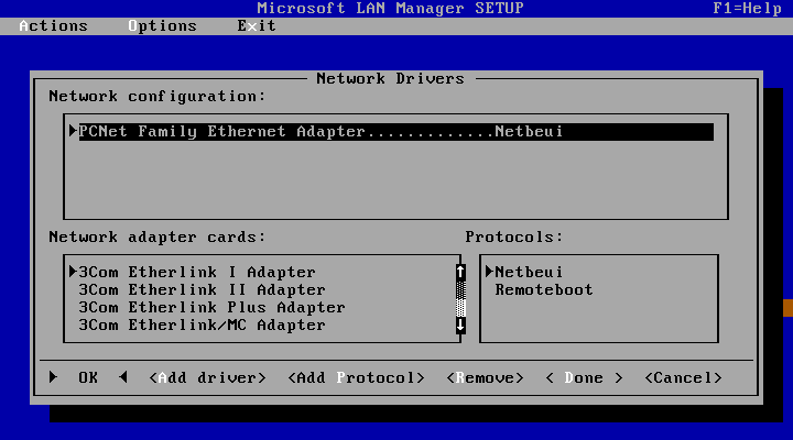 Microsoft LAN Manager Setup (1991)